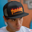 Gorra Thrasher Flame Logo Mesh Black