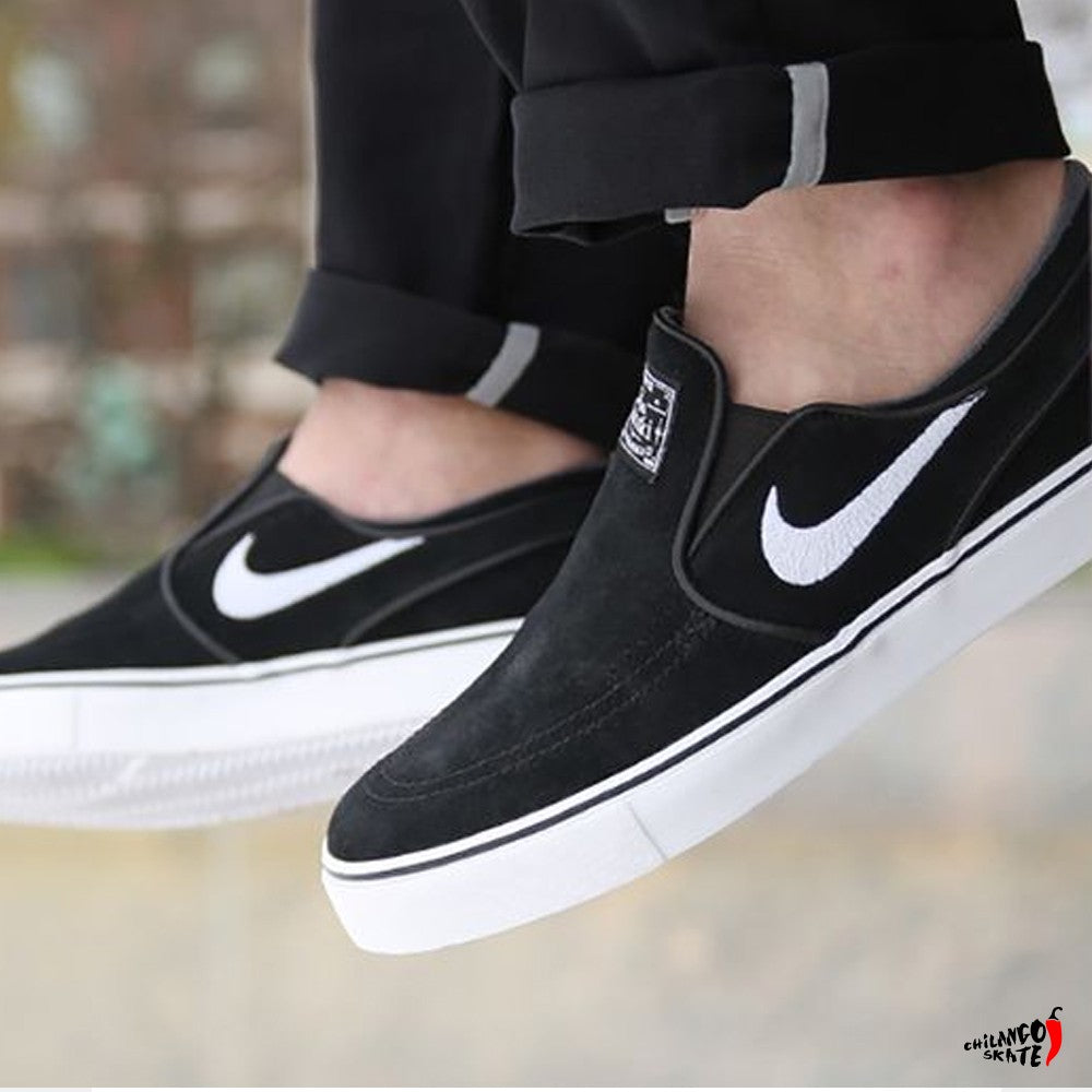 Sb Janoski Nike Black And White Slip On Shoes Nike Sb Janoski Slip