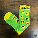 Calcetas Ludica Faces Verde Amarillo