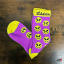 Calcetas Ludica Faces Morado Amarillo