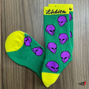 Calcetas Ludica Alien Verde Morado