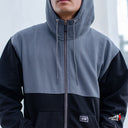 Chamarra Benzaa Gris Negro