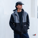 Chamarra Benzaa Gris Negro