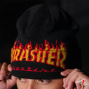Beanie Thrasher Flame Fold Logo