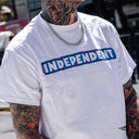 Playera Independent Bar Logo White Blue