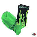 Calcetas Ludica Flamas Verdes
