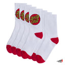 Calcetas Santa Cruz Kids White Red (4 Pares)