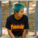 Playera Thrasher Flame Logo Black