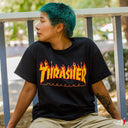 Playera Thrasher Flame Logo Black