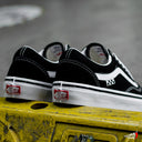 Tenis Vans Skate Old Skool Pro Black and White Con Detalle Percudido