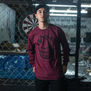 Playera Spitfire Longsleeve Bighead Maroon Black