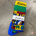 Calcetas Ludica Metafisica Evol Azul Amarillo