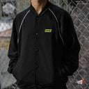 Chamarra Benzaa Varsity Negra Lineas