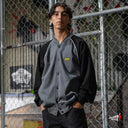 Chamarra Benzaa Varsity Gris Lineas