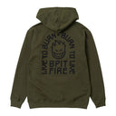 Sudadera Spitfire Zip Up Arch Embroidered Olive