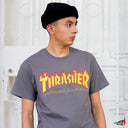 Playera Thrasher Flame Logo Grey