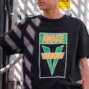 Playera Venture Awake Black Orange