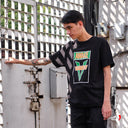 Playera Venture Awake Black Orange