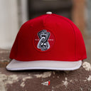 Gorra Classic Caps Logo Gris Rojo