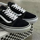 Tenis Vans Skate Old Skool Pro Black and White Con Detalle Percudido