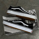 Tenis Vans Skate Old Skool Pro Black and White Con Detalle Percudido