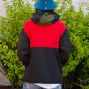 Chamarra Rompevientos Benzaa Verde Rojo Negro Zip