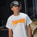 Playera Thrasher Flame Logo White