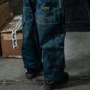 Pantalon Benzaa Azul Botella Etiqueta Amarilla