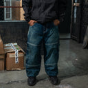 Pantalon Benzaa Azul Botella Etiqueta Amarilla