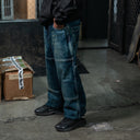 Pantalon Benzaa Azul Botella Etiqueta Amarilla