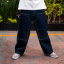 Pantalon Benzaa Doble Rodilla Azul
