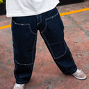 Pantalon Benzaa Doble Rodilla Azul