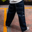 Pantalon Benzaa Doble Rodilla Azul