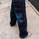 Pantalon Benzaa Carpintero Costuras Rojas