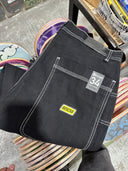 Pantalon Benzaa Negro Hilo Blanco Etiqueta Amarilla