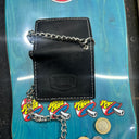 Cartera Wild de Piel Negra con Hilos Blancos