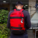 Mochila Mayas Script Roja con Porta Tablas