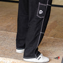 Pantalón Benzaa Rodilla Hilos Blancos