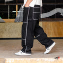 Pantalón Benzaa Rodilla Hilos Blancos