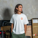 Playera Spitfire Swirl Overlay White Yellow