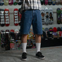 Short Spitfire Big Head Flame Denim Mezclilla Stone Wash