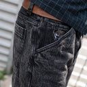 Short Real Mezclilla Stone Wash Black