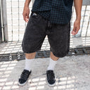 Short Real Mezclilla Stone Wash Black
