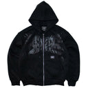 Sudadera Benzaa Nubes Logo Negro Blanca
