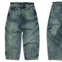 Pantalon Benzaa Suerte Deslavado Verde Azul