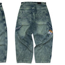 Pantalon Benzaa Suerte Deslavado Verde Azul