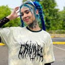 Playera Crimes Ringer Metal Cream