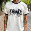 Playera Crimes Ringer Metal Cream