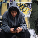 Sudadera Benzaa Flamas Gris
