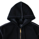 Sudadera Benzaa Zipper Hilos Blancos
